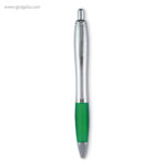 Bolígrafo con cuerpo satinado puntera verde rg regalos publicitarios