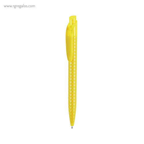 Bolígrafo de cuerpo rombos amarillo rg regalos publicitarios