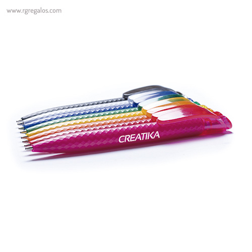Bolígrafo de cuerpo rombos colores rg regalos publicitarios