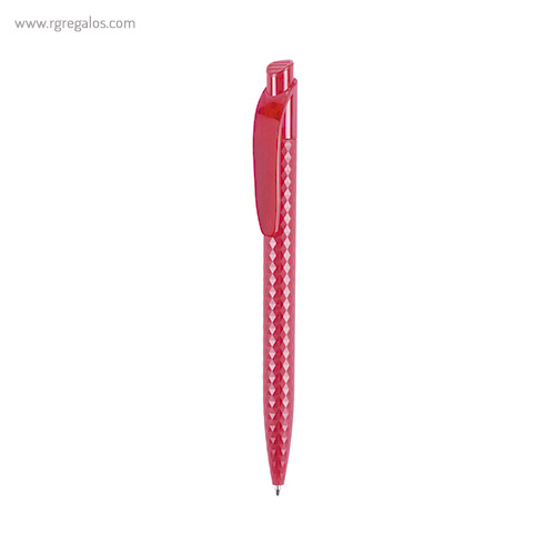 Bolígrafo de cuerpo rombos rojo rg regalos publicitarios