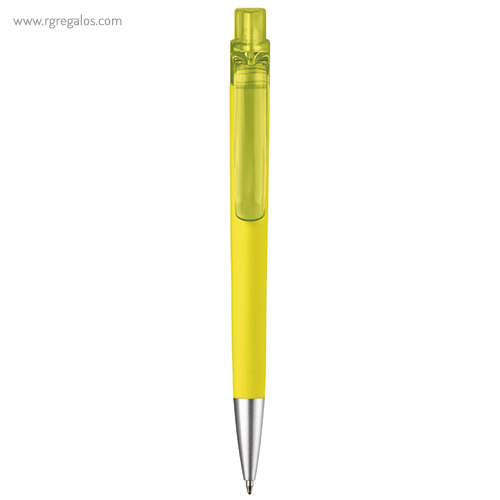 Bolígrafo de cuerpo soft touch amarillo rg regalos publicitarios