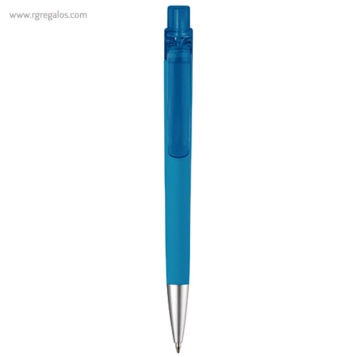 Bolígrafo de cuerpo soft touch azul rg regalos publicitarios