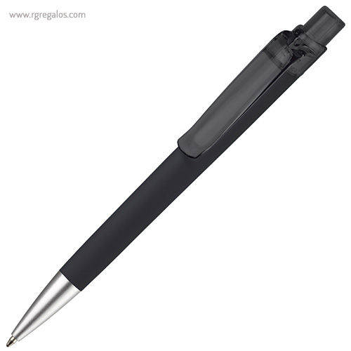 Bolígrafo de cuerpo soft touch negro rg regalos promocionales