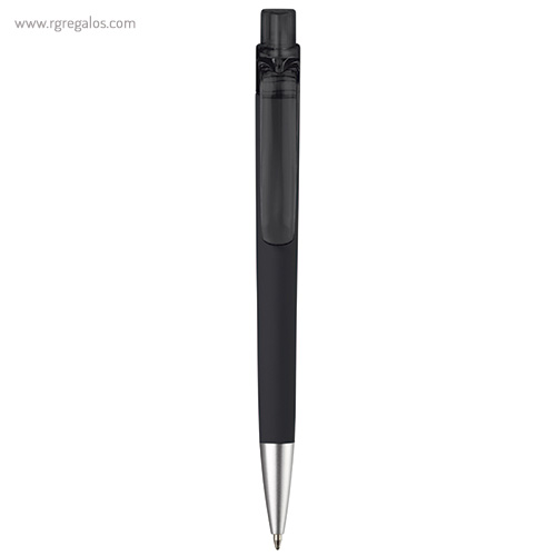 Bolígrafo de cuerpo soft touch negro rg regalos publicitarios
