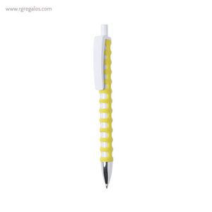 Bolígrafo de cuerpo troquelado amarillo - RG regalos publicitarios