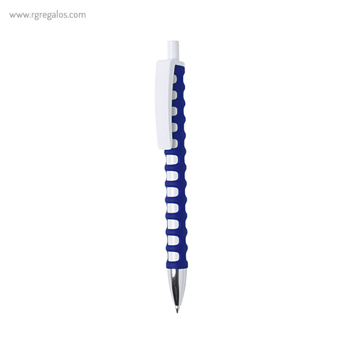 Bolígrafo de cuerpo troquelado azul rg regalos publicitarios