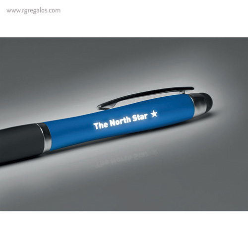 Bolígrafo giratorio con luz azul detalle rg regalos publicitarios