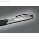 Bolígrafo giratorio con luz gris detalle rg regalos publicitarios