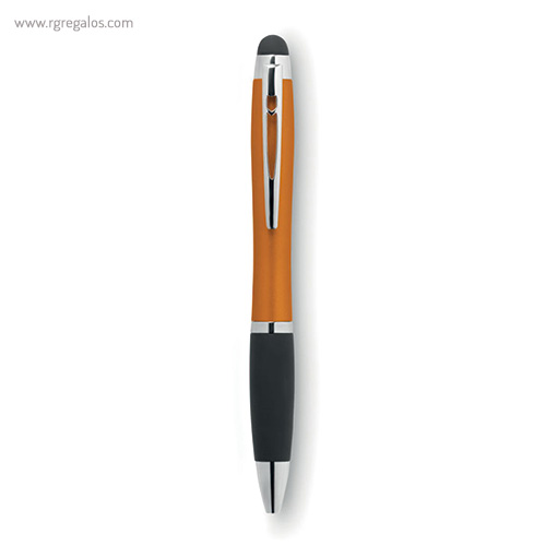 Bolígrafo giratorio con luz naranja rg regalos publicitarios