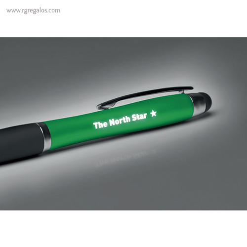 Bolígrafo giratorio con luz verde detalle rg regalos publicitarios