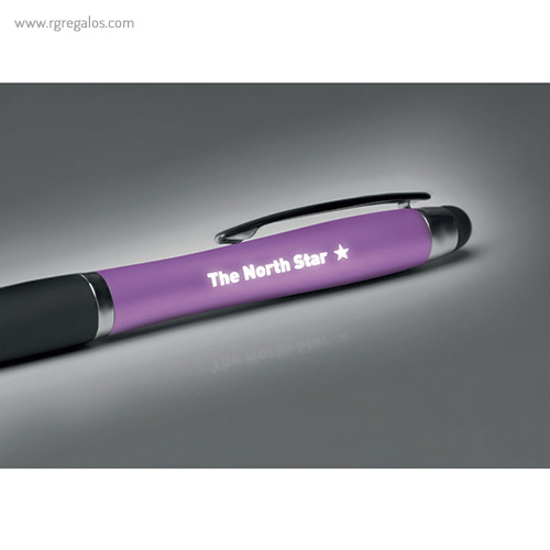 Bolígrafo giratorio con luz violeta detalle - RG regalos publicitarios