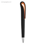 Bolígrafo giratorio en abs negro clip naranja rg regalos publicitarios