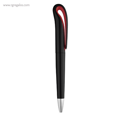 Bolígrafo giratorio en abs negro clip rojo rg regalos publicitarios