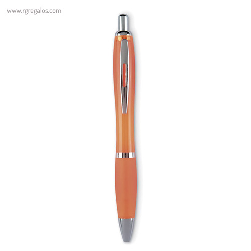 Bolígrafo plástico puntera blanda naranja rg regalos publicitarios