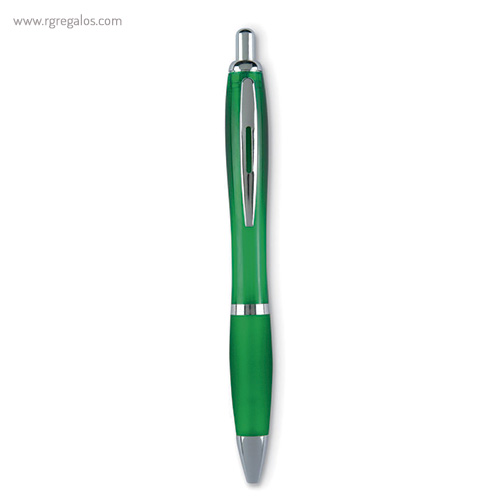 Bolígrafo plástico puntera blanda verde rg regalos publicitarios