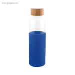 Botella de vidrio con funda de silicona azul rg regalos publicitarios