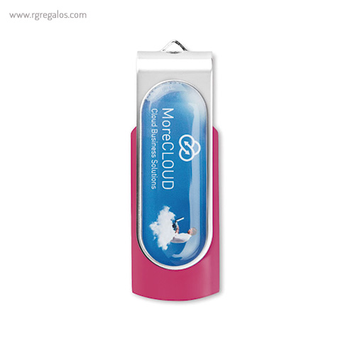 Memoria USB con gota de resina fucsia - RG regalos publicitarios