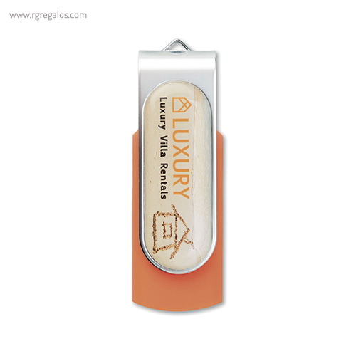 Memoria USB con gota de resina naranja - RG regalos publicitarios