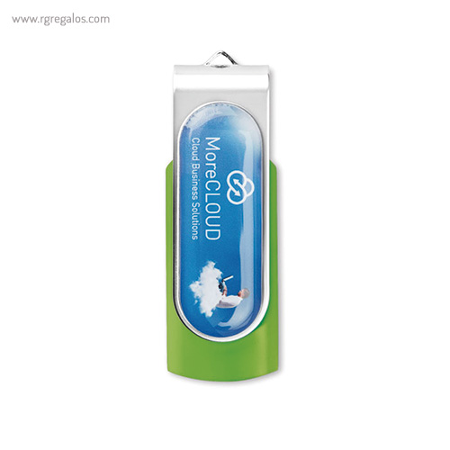 Memoria USB con gota de resina verde - RG regalos publicitarios