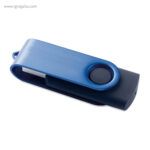 Memoria USB goma negra y metal naranja - RG regalos publicitarios