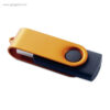 Memoria USB goma negra y metal naranja - RG regalos publicitarios