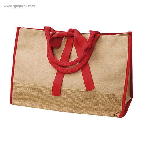 Bolsa de yute con cinta roja rg regalos publicitarios
