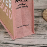 Bolsa de yute lateral y asas color rosa detalle rg regalos publicitarios