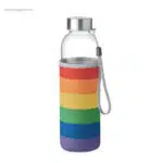 Botella con funda de neopreno arco iris
