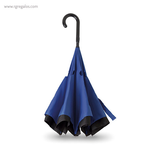 Paraguas reversible doble capa azul detalle rg regalos publicitarios