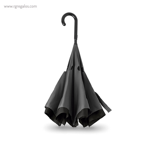 Paraguas reversible doble capa gris detalle rg regalos publicitarios