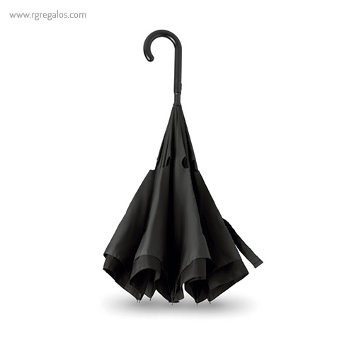 Paraguas reversible doble capa negro detalle rg regalos publicitarios