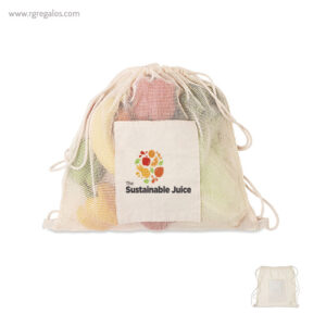 Bolsa algodón malla cuerdas bolsillo - RG regalos personalizados