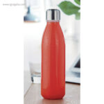 Botella de cristal colores de 650 ml roja tapón acero rg regalos publicitarios