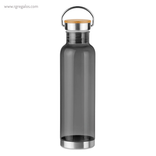 Botella de tritán tapón bambú gris rg regalos promocionales