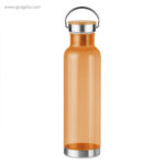 Botella de tritán tapón bambú naranja rg regalos promocionales