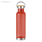 Botella de tritán tapón bambú rojo rg regalos promocionales