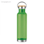 Botella de tritán tapón bambú verde rg regalos promocionales
