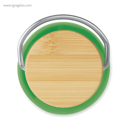 Botella de tritán tapón bambú verde detalle rg regalos promocionales