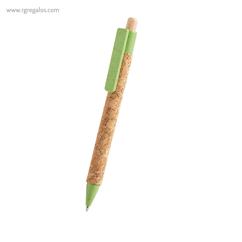 Bolígrafo en corcho natural verde rg regalos publicitarios