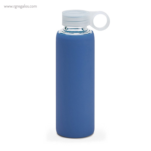Botella con funda de silicona 380 ml azul rg regalos publicitarios