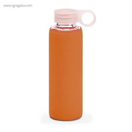 Botella con funda de silicona 380 ml naranja rg regalos publicitarios