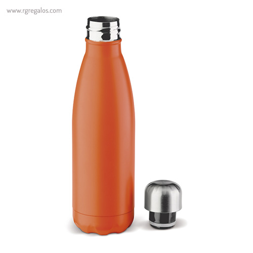 Botella de acero inox brillante mate de 500 ml naranja rg regalos de empresa