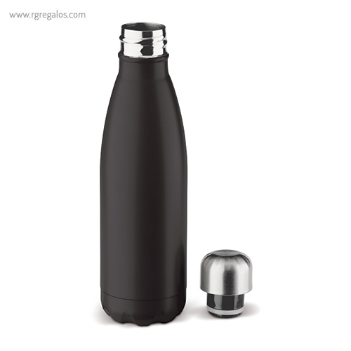 Botella de acero inox brillante mate de 500 ml negra rg regalos de empresa