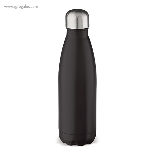 Botella de acero inox brillante mate de 500 ml negra rg regalos publicitarios
