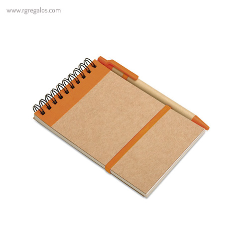 Libreta de papel reciclado naranja rg regalos de empresa
