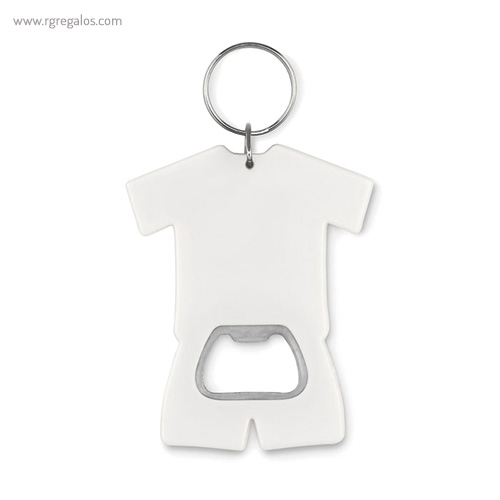 Llavero abridor camiseta blanco - RG regalos publicitarios
