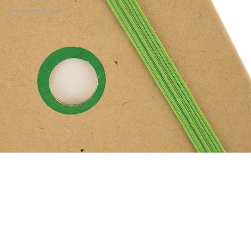Bloc cartón con troquel verde detalle rg regalos publicitarios