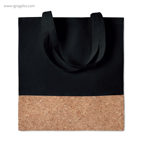 Bolsa combinación corcho y algodón negra rg regalos publicitarios