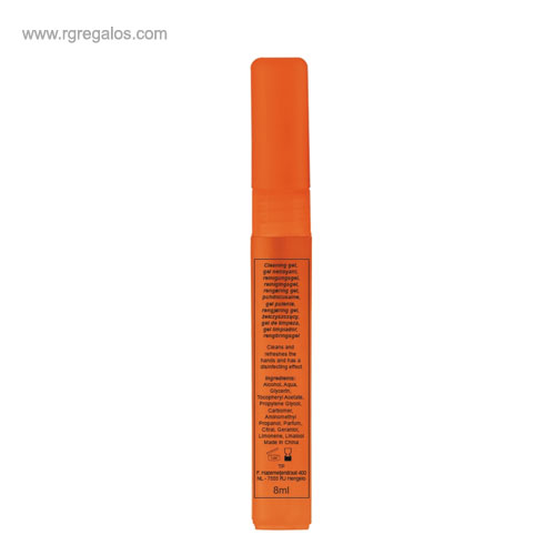 Gel desinfectante en spray 8 ml naranja detalle rg regalos publicitarios jpg