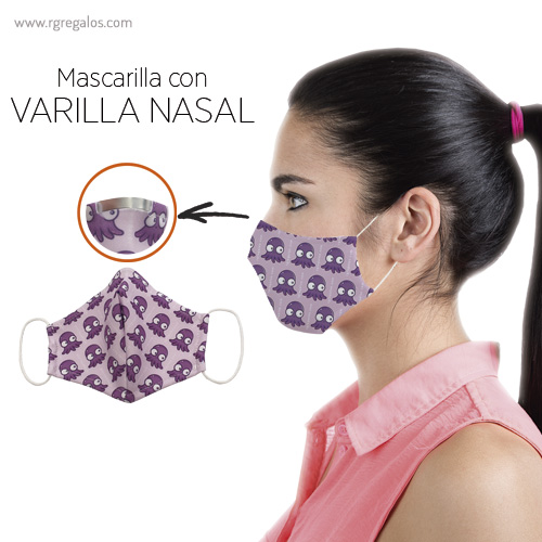 Mascarilla personalizada reutilizable con varilla nasal - RG regalos publicitarios